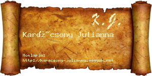Karácsony Julianna névjegykártya