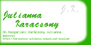 julianna karacsony business card